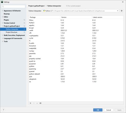 Instalare pyadi-iio în PyCharm